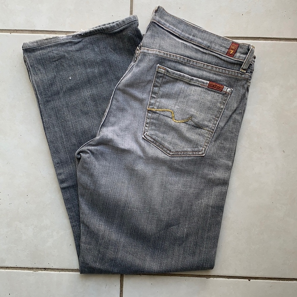 7fam men’s jeans washed gray relaxed straight  38x30